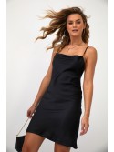 Rochie neagra din satin FG645